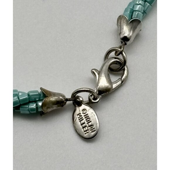 Vintage Nolan Miller Long Necklace 2 Twisted Strands Light Blue Glass Beads, 37" - Picture 10 of 11
